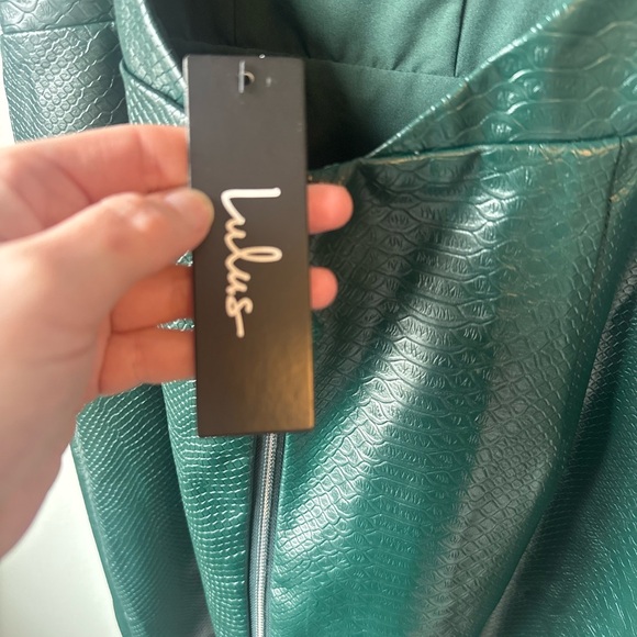 Lulus Elegant Green Faux Leather Dress - Picture 7 of 7